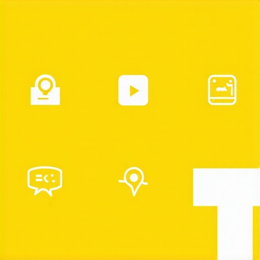 Illustration of schema markup, backlinks, voice search, and local community icons