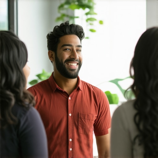 Business owner participating in local community event to boost local search rankings