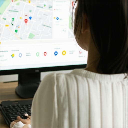 Person reviewing local SEO analytics and Google Maps ranking data