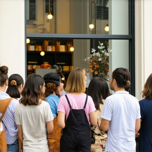 Building a Strong Local Presence Photograph of a vibrant local storefront with engaged customers, illustrating effective local business marketing strategies.