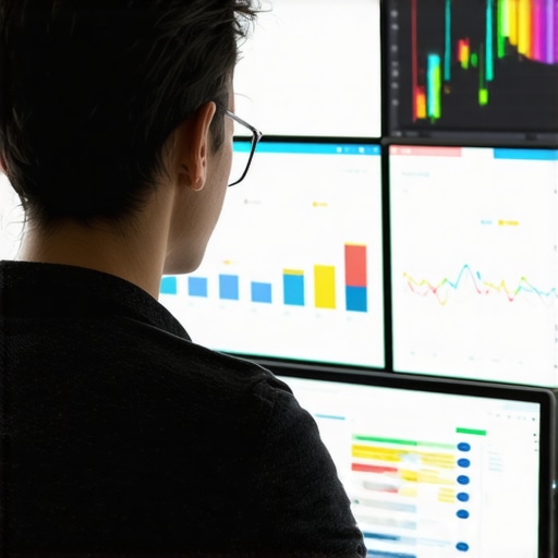 Person reviewing multiple screens of heatmaps and analytics for local SEO optimization