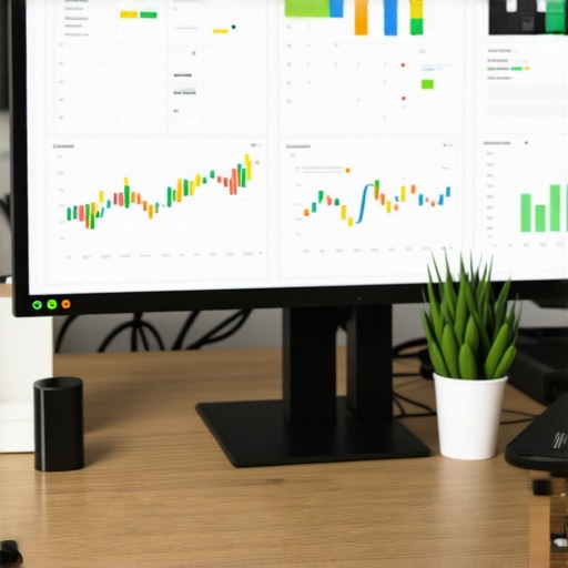 Person coordinating SEO tools on a laptop with charts and graphs illustrating rankings