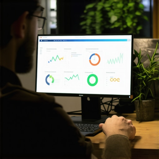 Business owner monitoring SEO analytics and citation status on computer