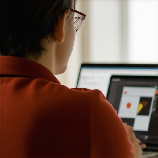 Optimizing Local SEO Business owner working on Google My Business profile and local SEO analytics.