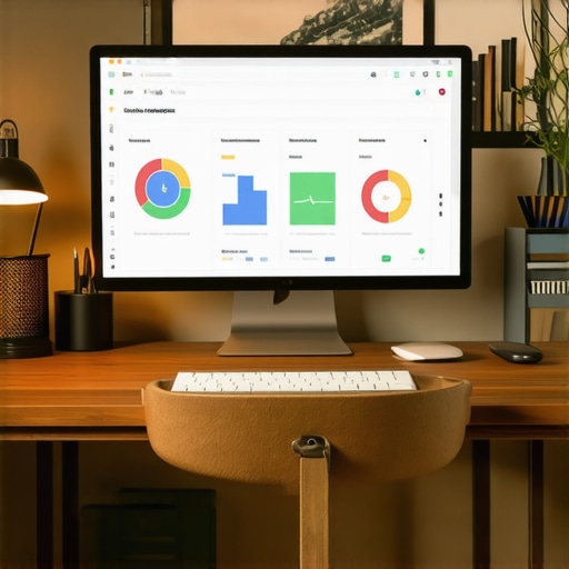 A desk setup showing screens with local SEO dashboards, citation tools, and ranking trackers.
