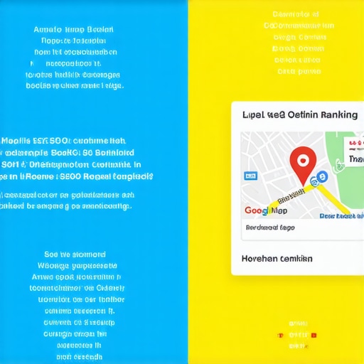 Illustration of local SEO strategies including Google My Business, citations, reviews, content, and technical fixes