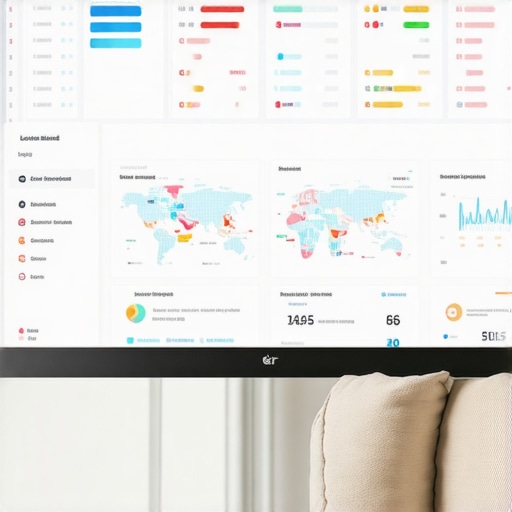 SEO Analytics Dashboard for Local Ranking A person analyzing local SEO data on a computer screen with charts, maps, and graphs