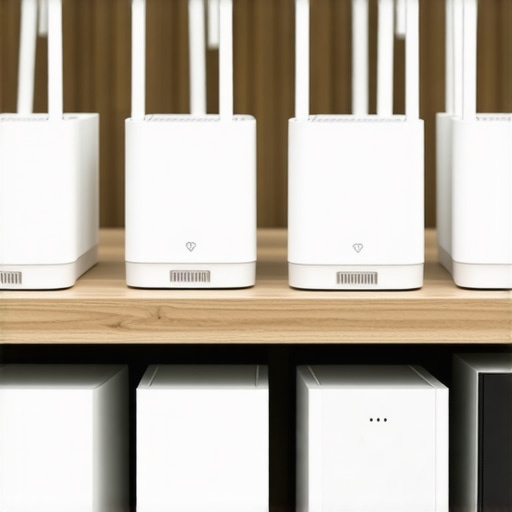 Modern Wi-Fi infrastructure with sensors in a retail environment.