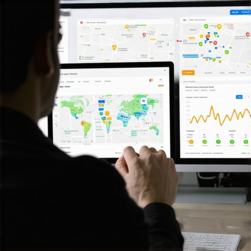 Person reviewing Google Maps data and local SEO analytics