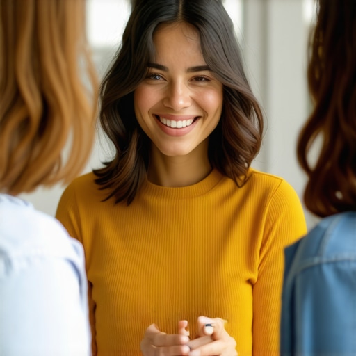 A smiling business owner handing a customer a feedback form